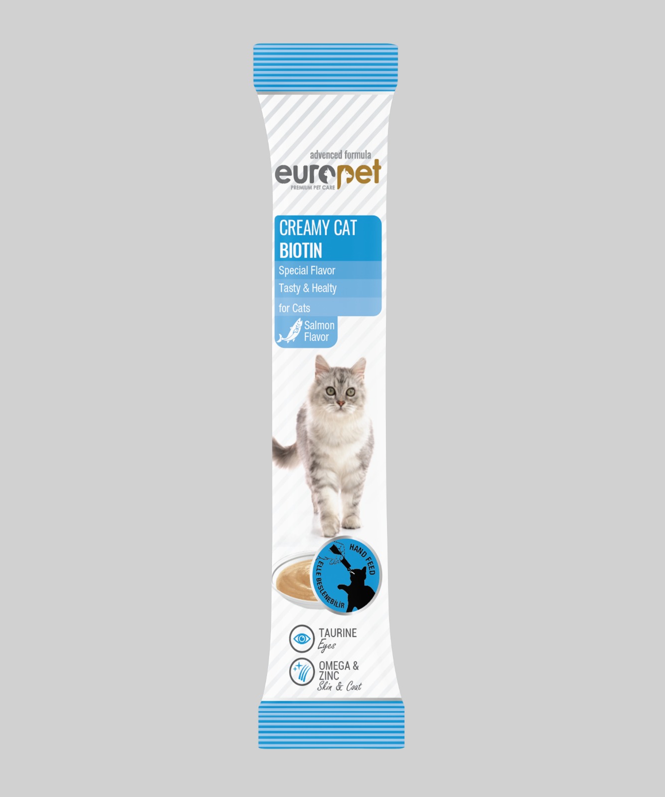 بستنی یوروپت مخصوص گربه طعم سالمون و بیوتین - 14 گرم