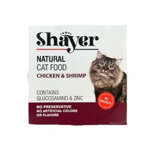 کنسرو گربه شایر با طعم مرغ و میگو، غذای ارگانیک 110 گرمی بدون مواد شیمیایی و نگهدارنده